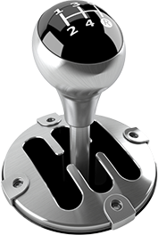 In-mold gear label on top of car stick shift handle